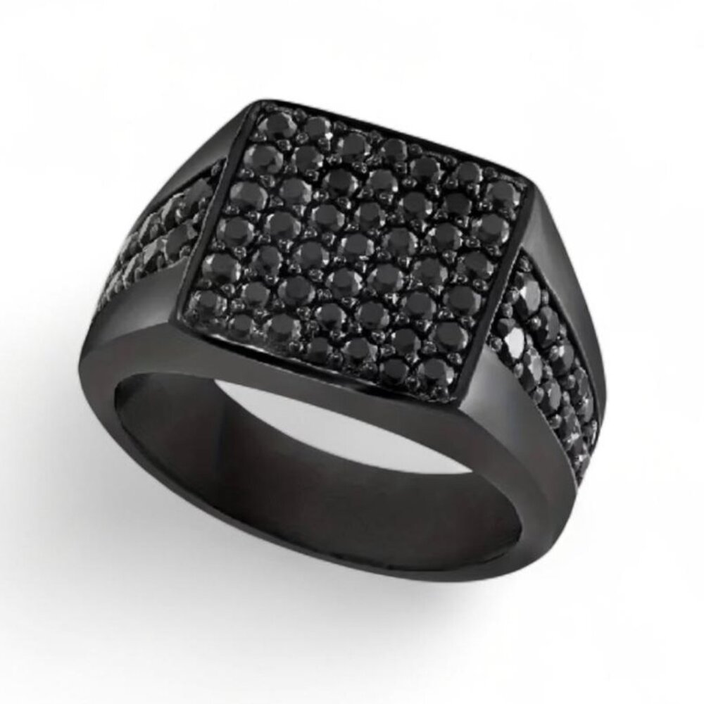 Sophisticated Black Gemstone Ring size 7
